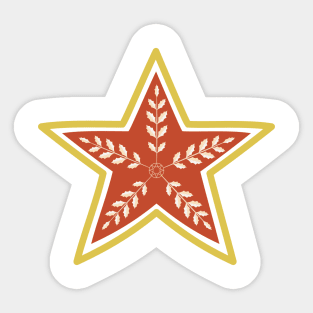 Folk Art Holiday Star Sticker